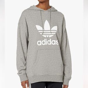Adidas Heather Gray Trefoil Hoodie